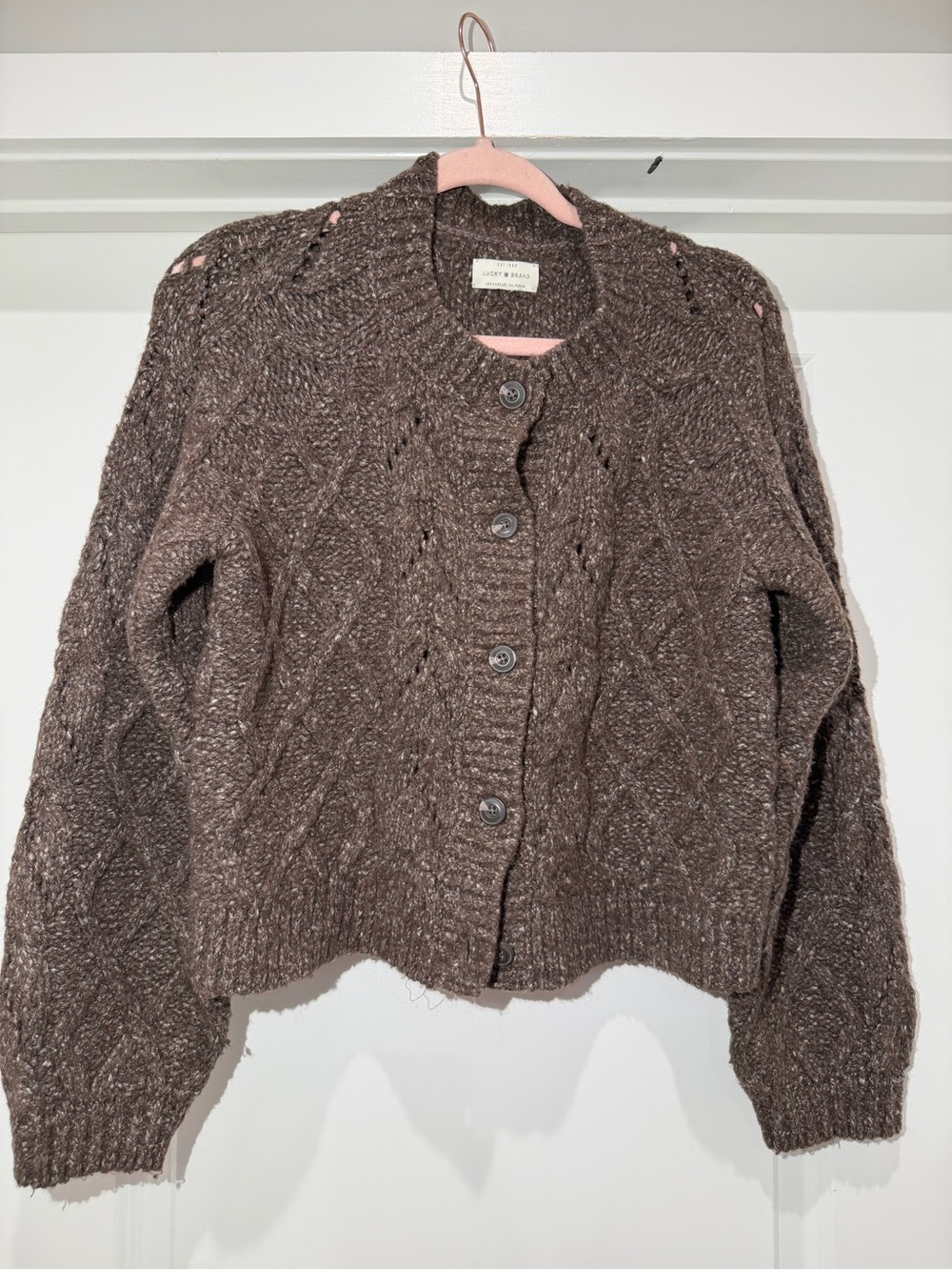 Lucky Brand crewneck button-front cardigan- Size L